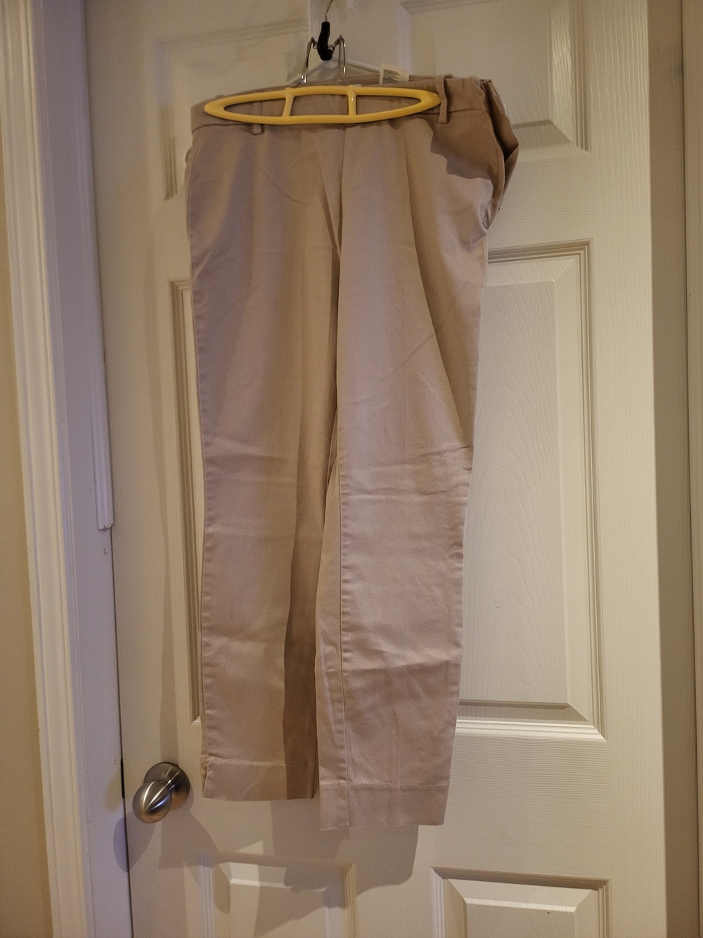 Beige Straight-Leg Women's Pants